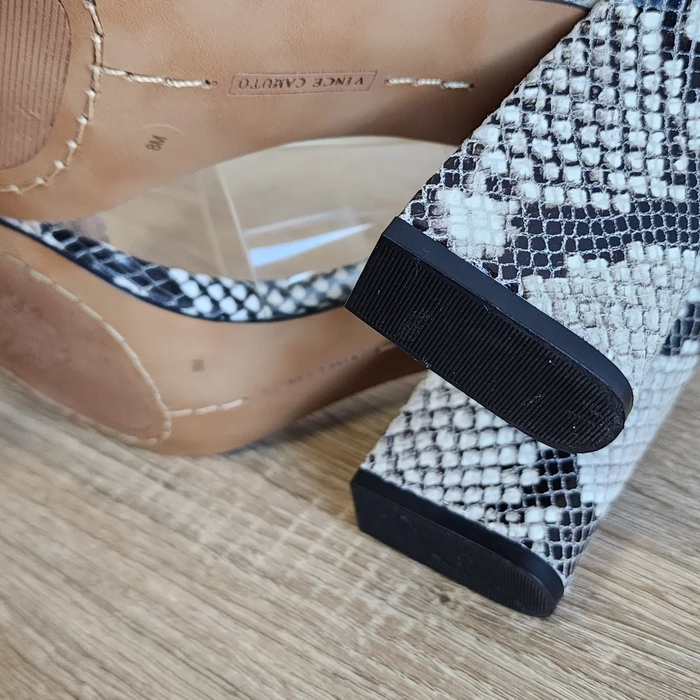 VINCE CAMUTO Felima Snakeskin Leather High Heel Sandal 8M